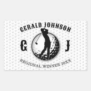 Minimalistisk Elegant Golfdesign Rektangulärt Klistermärke