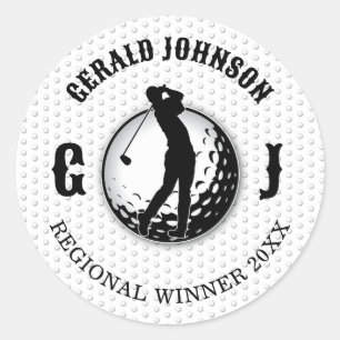 Minimalistisk Elegant Golfdesign Runt Klistermärke