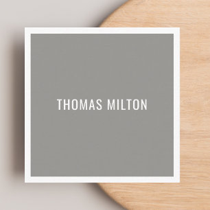 Minimalistisk Elegant Grå Vit Konsult Fyrkantigt Visitkort