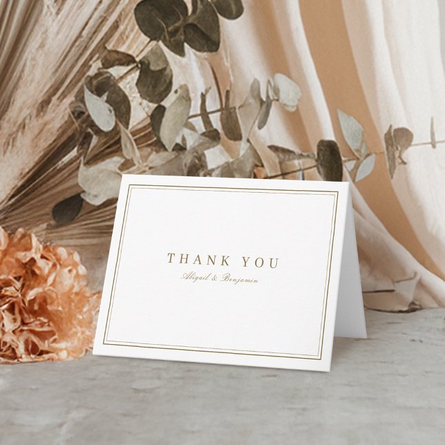 Minimalistisk elegant gräns guld-klass tack kort (Elegant borders gold classy minimalist thank you card)