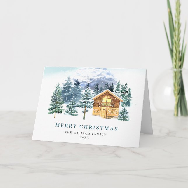 Minimalistisk Elegant Gräs-jul Hälsning Helgkort (Framsida)