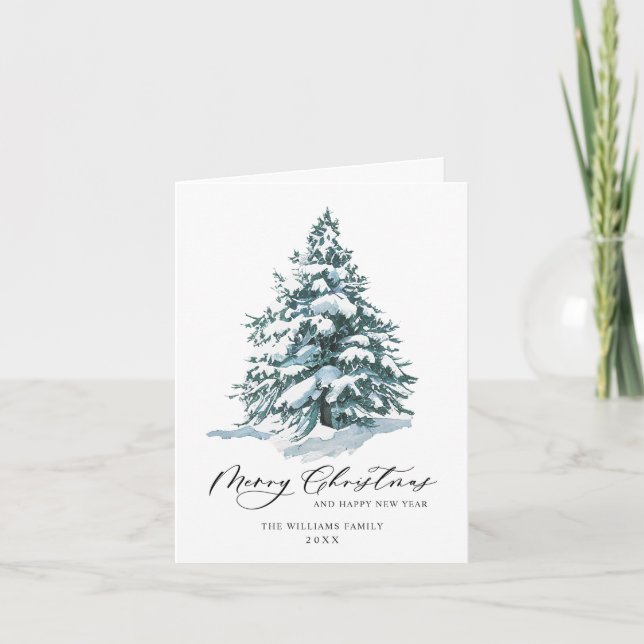 Minimalistisk Elegant Gräs-jul Hälsning Helgkort (Framsida)
