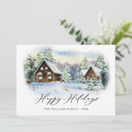 Minimalistisk Elegant Gräs-jul Hälsning Julkort