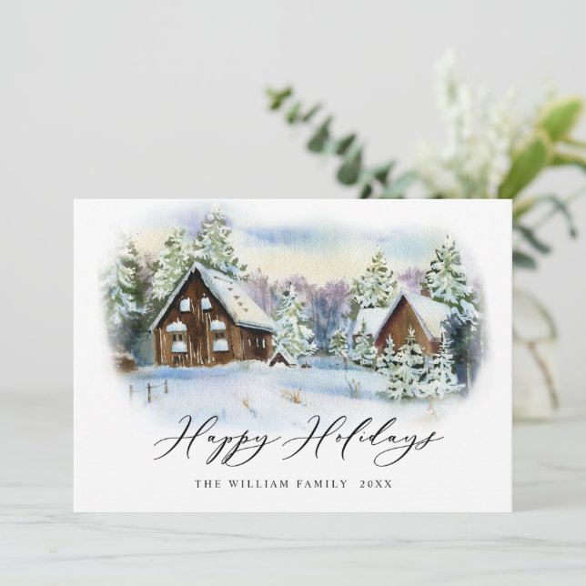 Minimalistisk Elegant Gräs-jul Hälsning Julkort (Stående Fram)