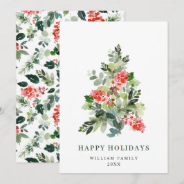 Minimalistisk Elegant Gräs-jul Hälsning Julkort