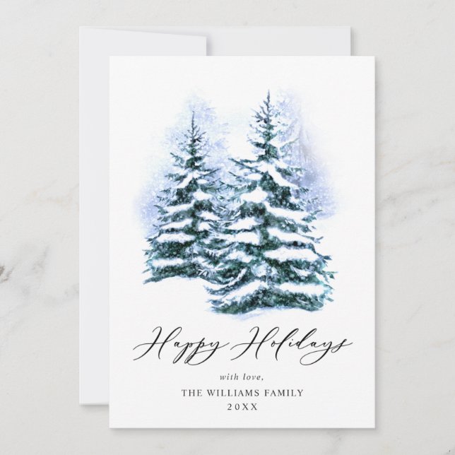 Minimalistisk Elegant Gräs-jul Hälsning Julkort (Framsida)