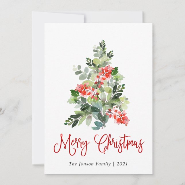 Minimalistisk Elegant Gräs-jul Hälsning Julkort (Framsida)