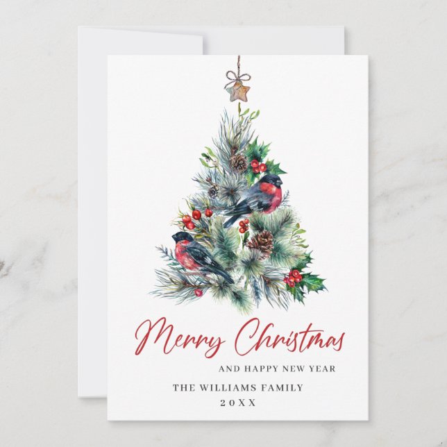 Minimalistisk Elegant Gräs-jul Hälsning Julkort (Framsida)
