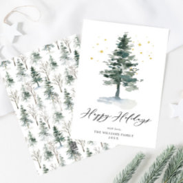 Minimalistisk Elegant Gräs-jul Hälsning Julkort