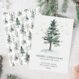Minimalistisk Elegant Gräs-jul Hälsning Julkort