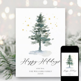 Minimalistisk Elegant Gräs-jul Hälsning Julkort