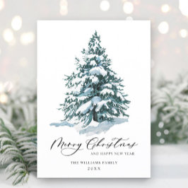 Minimalistisk Elegant Gräs-jul Hälsning Julkort