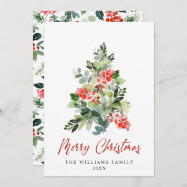 Minimalistisk Elegant Gräs-jul Hälsning Julkort