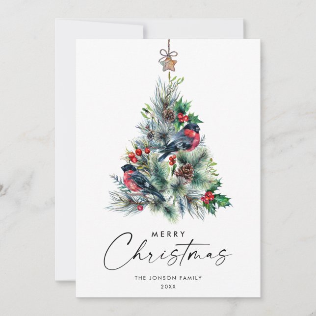 Minimalistisk Elegant Gräs-jul Hälsning Julkort (Framsida)