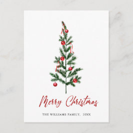 Minimalistisk Elegant Gräs-jul Hälsning Vykort