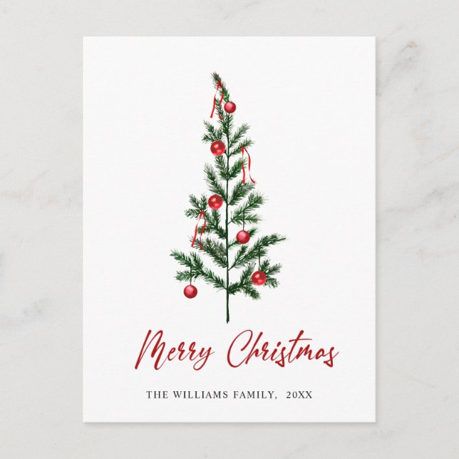 Minimalistisk Elegant Gräs-jul Hälsning Vykort (Framsida)