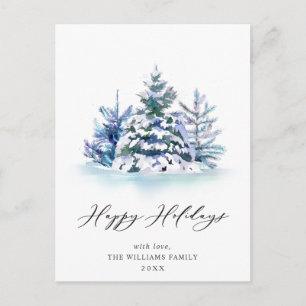 Minimalistisk Elegant Gräs-jul Hälsning Vykort