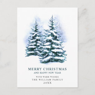 Minimalistisk Elegant Gräs-jul Hälsning Vykort