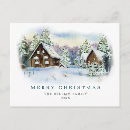 Minimalistisk Elegant Gräs-jul Hälsning Vykort