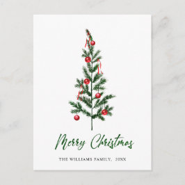 Minimalistisk Elegant Gräs-jul Hälsning Vykort