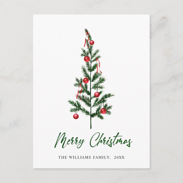 Minimalistisk Elegant Gräs-jul Hälsning Vykort (Framsida)