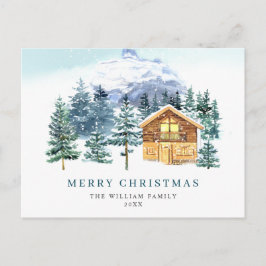 Minimalistisk Elegant Gräs-jul Hälsning Vykort