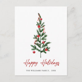 Minimalistisk Elegant Gräs-jul Hälsning Vykort