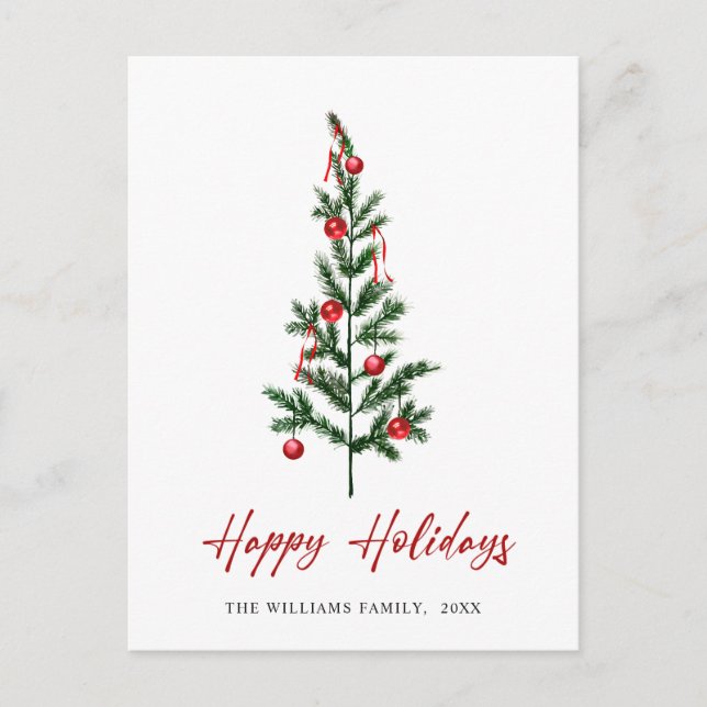 Minimalistisk Elegant Gräs-jul Hälsning Vykort (Framsida)