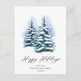 Minimalistisk Elegant Gräs-jul Hälsning Vykort