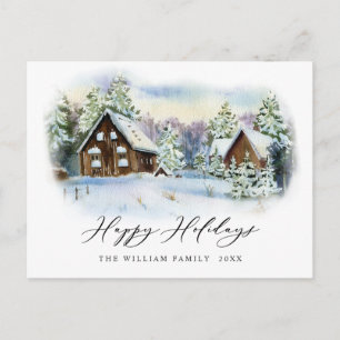 Minimalistisk Elegant Gräs-jul Hälsning Vykort