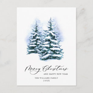 Minimalistisk Elegant Gräs-jul Hälsning Vykort