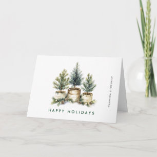 Minimalistisk Elegant Gräs-julbolag Helgkort