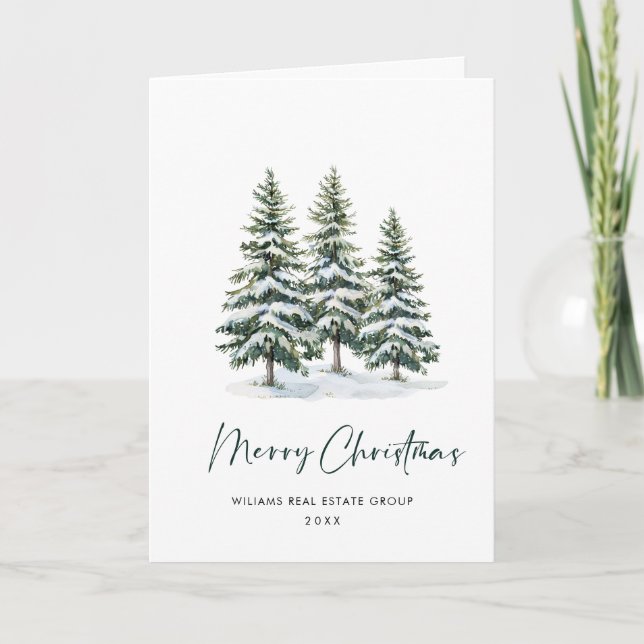 Minimalistisk Elegant Gräs-julbolag Helgkort (Framsida)