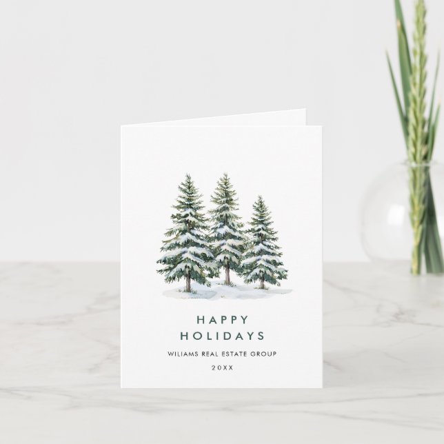 Minimalistisk Elegant Gräs-julbolag Helgkort (Framsida)
