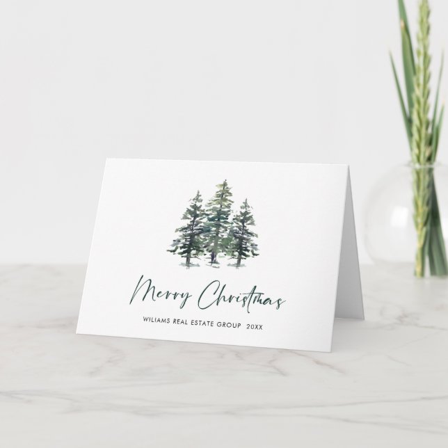 Minimalistisk Elegant Gräs-julbolag Helgkort (Framsida)