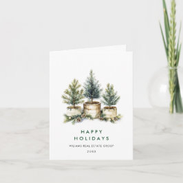 Minimalistisk Elegant Gräs-julbolag Helgkort