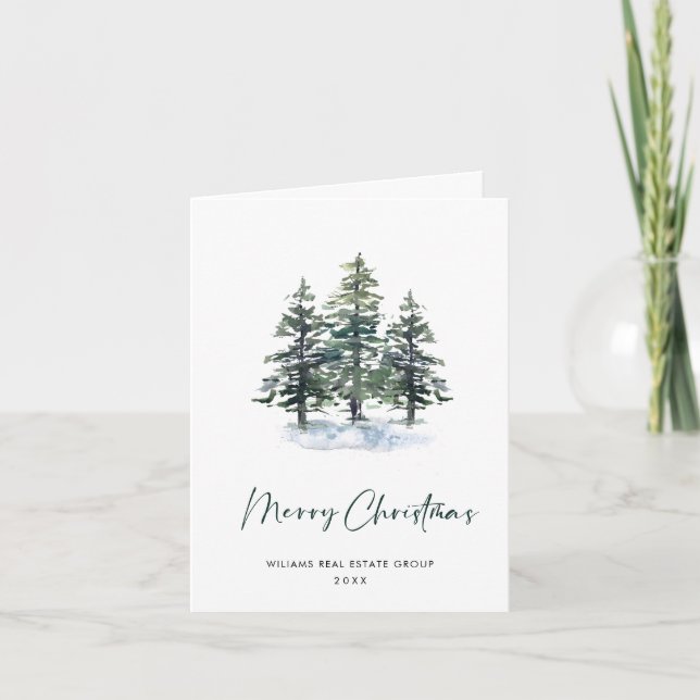 Minimalistisk Elegant Gräs-julbolag Helgkort (Framsida)