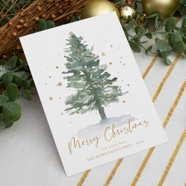 Minimalistisk Elegant Gräs Julgran Julkort