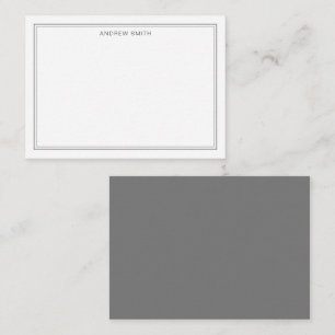 Minimalistisk Elegant Grått för Professionell två Anteckningskort