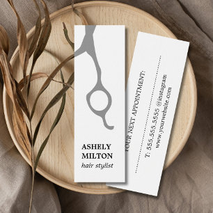 Minimalistisk Elegant Grått-sax Hair Stylist Litet Visitkort
