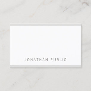 Minimalistisk Elegant Grått White Modern Simple Pl Visitkort