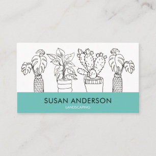 Minimalistisk Elegant Greenery HousePlant Visitkort