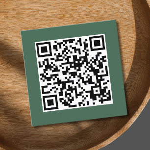 Minimalistisk Elegant Grön QR-kod Konsult Fyrkantigt Visitkort