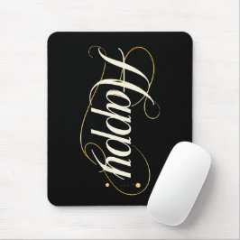 Minimalistisk Elegant Guld Glad Typografi - Klassi Musmatta