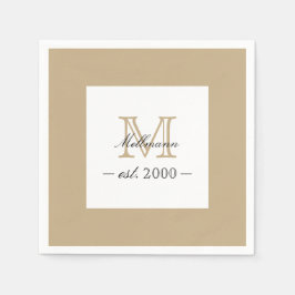 Minimalistisk Elegant Guld Monogram Familje År Eta Pappersservett