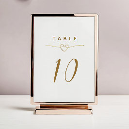 Minimalistisk Elegant Guldbröllop Bordsnummer