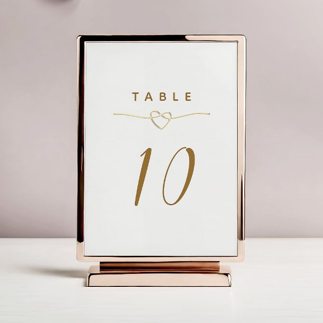 Minimalistisk Elegant Guldbröllop Bordsnummer (Skapare uppladdad)