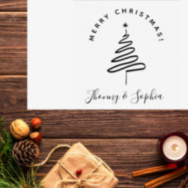 Minimalistisk Elegant Hand-dragen jultomte Önskemå Stämpel