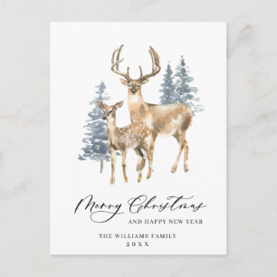 Minimalistisk Elegant Hjort Helgdag Vykort