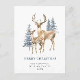 Minimalistisk Elegant Hjort Helgdag Vykort